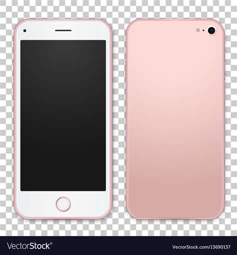 Single pink mobile template with blank screen Vector Image