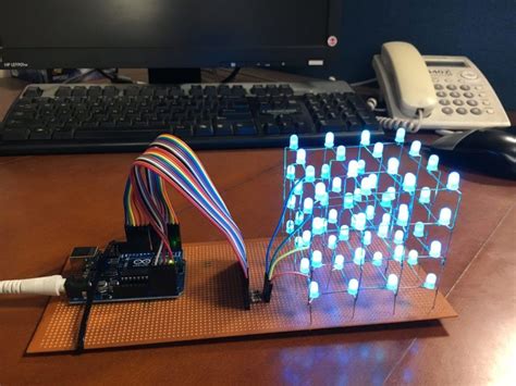 Led Cube 4x4x4 Arduino Circuit Diagram