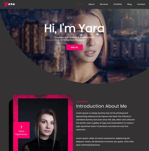 Yara personal portfolio website Template | GEC Designs