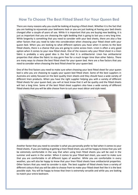 How to choose the best fitted sheet for your queen bed by Linenshed - Issuu