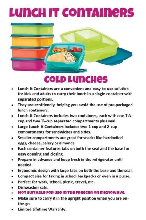 Pin by Melissa Davis on Tupperware Info & Recipes | Cold lunches, Hard ...