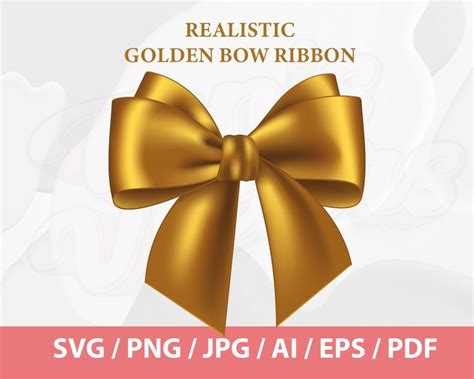 Golden Bow Ribbon SVG Bow Svg Gold Bow Ribbon Svgbow SVG - Etsy | Bow ...