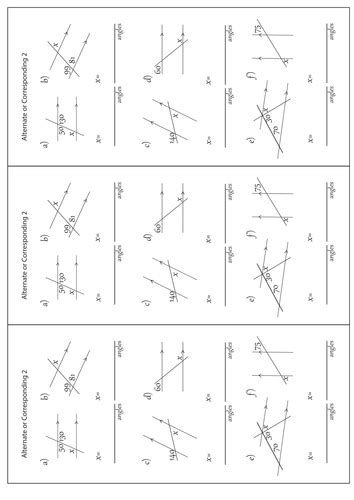 Alternate & Corresponding Angles | Teaching Resources