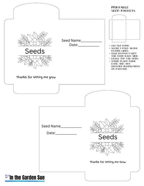 Seed Packet Envelope Inexpensive DIY Template Printable Download for ...