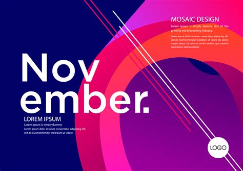 november calendar template with geometric shapes 28894818 Vector Art at ...