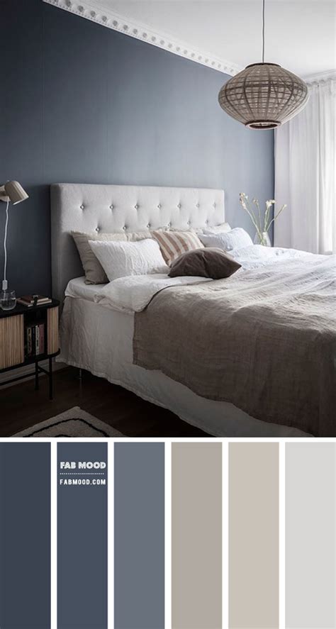 Blue Grey and Linen Colour Scheme For Apartment Bedroom | Fab Mood