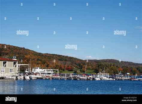 Cooperstown Lake Front Hotel and marina on Otesgo Lake, Cooperstown ...