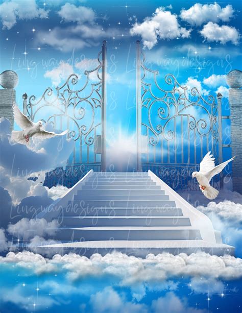 Blue Baby Blue Sky Clouds Heavens Stairway Memorial Background PNG Add ...