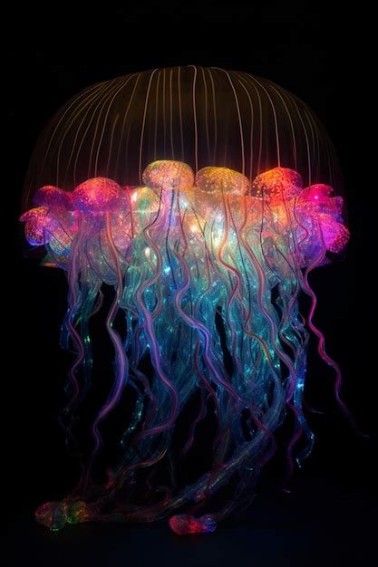 Premium AI Image | A jellyfish lamp with colorful lights