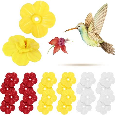 10PCS Hummingbird Feeder Replacement Flowers,Feeding Port Replacement ...