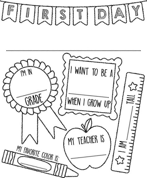 First Day of School Free Printable Coloring Page - Free Printable ...