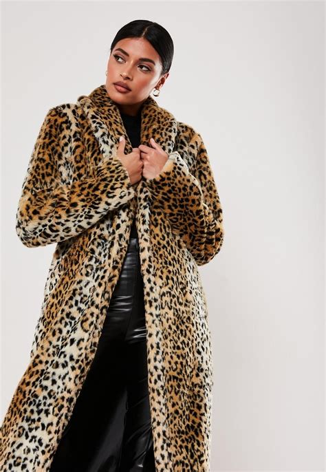 Brown Leopard Print Long Faux Fur Coat | Missguided | Leopard print ...