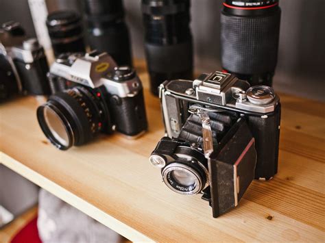 Free Photo: Collection of Old cameras and Lenses