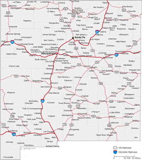 Map of New Mexico Cities - New Mexico Road Map