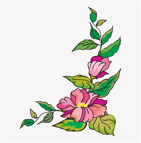 Rose Corner Flower Border Design Drawing - joanamtfjoana