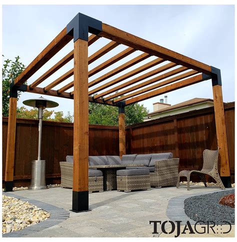 Pergola Kit with SHADE SAIL for 6x6 Wood Posts #outdoor #pergola # ...