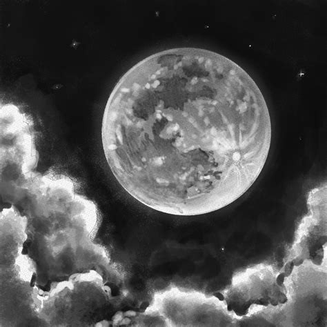 Realistic Moon Drawing