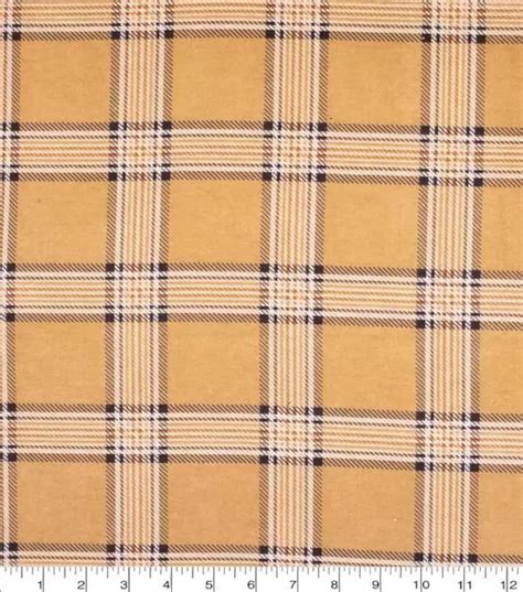 Tan Plaid, FLANNEL Fabric by the Yard - Etsy