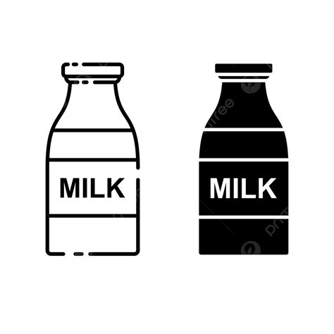 Milk Glass Bottle Vector Design Images, Milk Bottle Vector Illustration ...