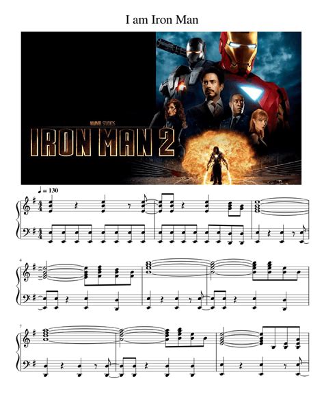 I am Iron Man – Iron Man 2 Sheet music for Piano (Solo) | Musescore.com