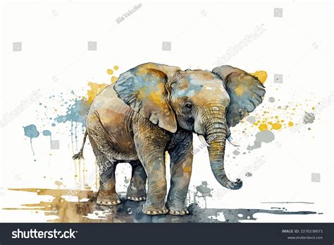 Elephant Depicted Watercolor Appearance Vector Trunk Stock Vector ...