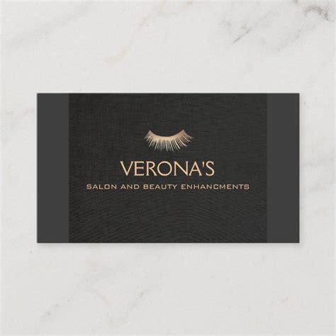 Eyelash Extensions Salon and Spa Black Business Card | Zazzle.com