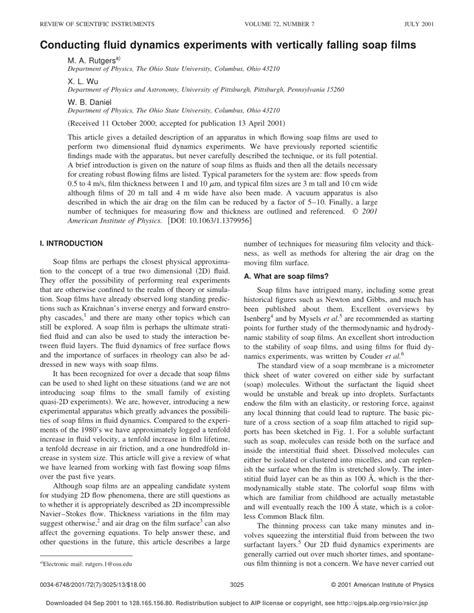 (PDF) Conducting fluid dynamics experiments with vertically falling ...