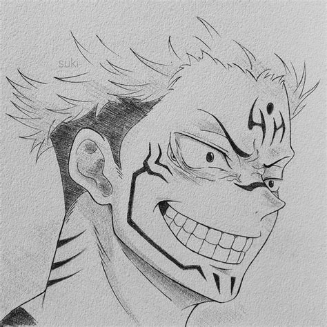 Wow, this drawing of Sukuna from Jujutsu Kaisen is amazing! If you're ...