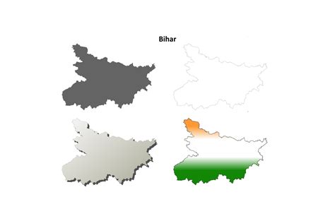 Bihar Outline Map Set Graphic by davidzydd · Creative Fabrica