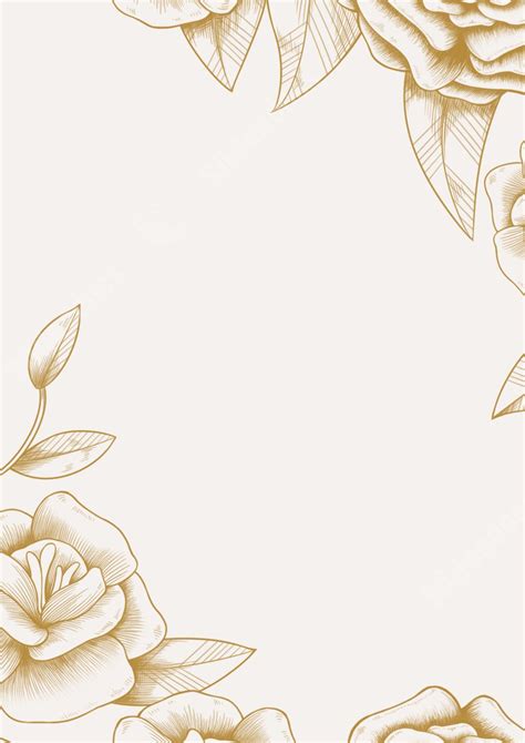 Floral Fashion Line Of Beige Luxury Page Border Background Word ...