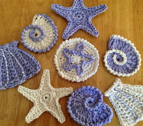 Crochet Seashells – free patterns | Crochet seashell applique, Crochet ...