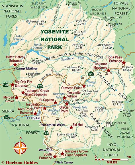 Map Yosemite National Park - North Carolina Map