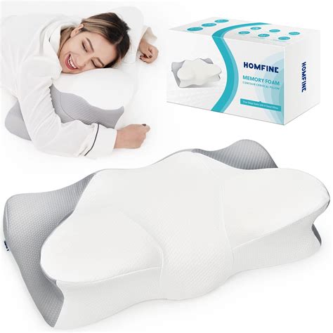 HOMFINE Cervical Memory Foam Pillow - Ergonomic Contour Pillow for Neck ...