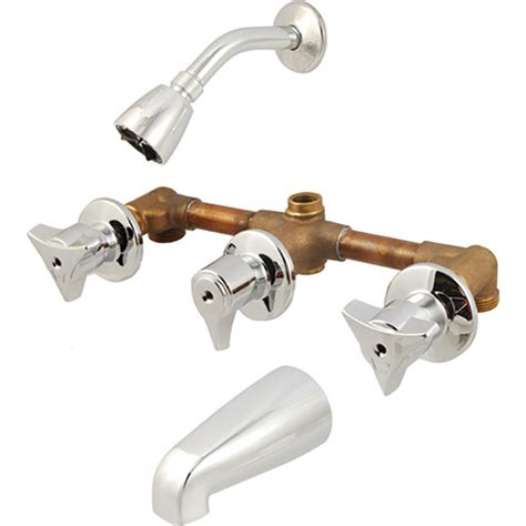 Union Brass Three Handle Tub & Shower Faucet