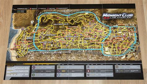 Midnight Club Los Angeles double sided German Poster / Map 55x35cm PS3 ...