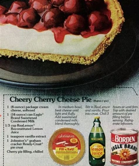 an advertisement for cheesecake with cherries on top and other toppings ...