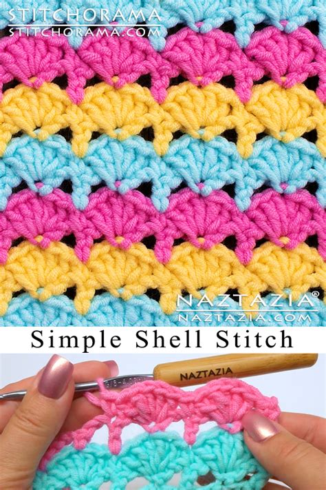 How to Crochet Simple Shell Stitch | Crochet shell pattern, Crochet ...