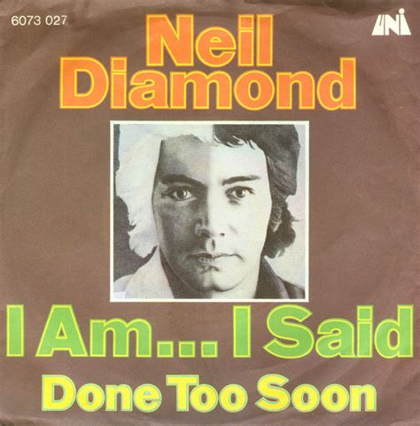 Neil Diamond - I Am... I Said (1971, Vinyl) | Discogs