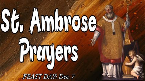 St. Ambrose Prayers | Feast Day: Dec. 7 - YouTube