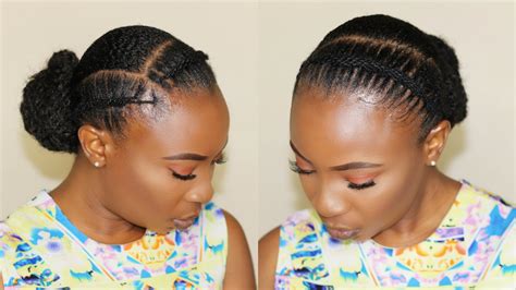 HOW TO – AFRICAN THREADING FLAT TWIST – LOW BUN HAIRSTYLE FOR SHORT ...