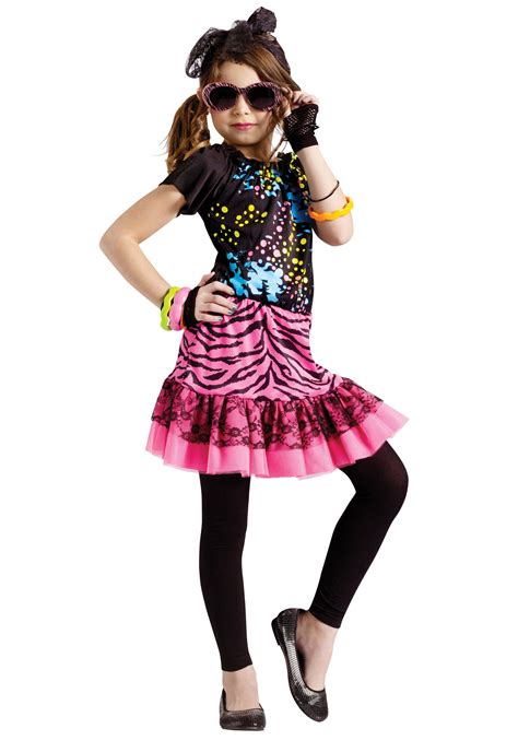 Girls' 80s Pop Party Costume - Child 1980s Retro Costume Ideas