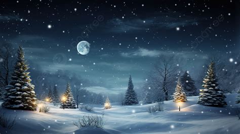 Night Time Scenery Images Winter Snowy Landscape Christmas Wallpaper ...