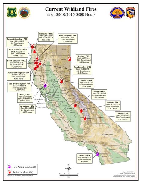 CAL FIRE Monday Morning August 10, 2015 Report on Wildfires in ...