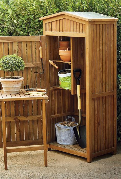 Teak Garden Storage | Frontgate | Garden storage, Garden tool storage ...