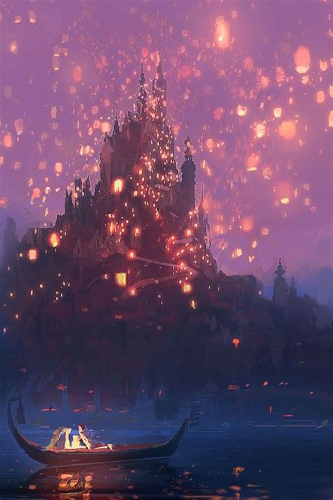 Tangled lanterns concept art | Tangled concept art, Disney paintings ...