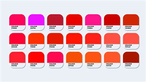 Pantone Color Chart Red