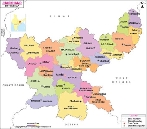 Jharkhand District Map