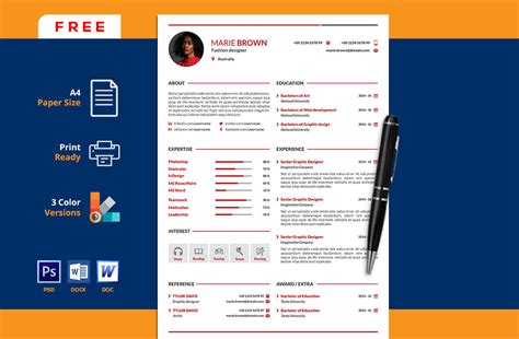 Free Portfolio CV Resume Template in Word in 2024 - ResumeKraft