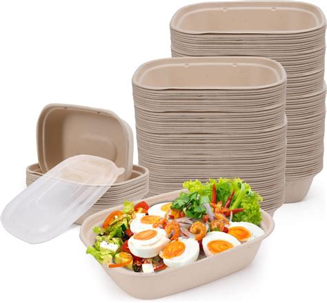 Amazon.com: Kaderron 35 oz 50 Pack Large Paper Bowls with Lids ...