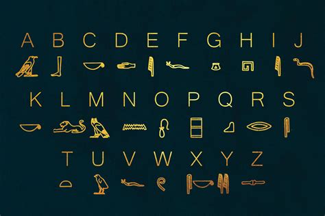 Egyptian Hieroglyph Typeface By Dene Studios | TheHungryJPEG